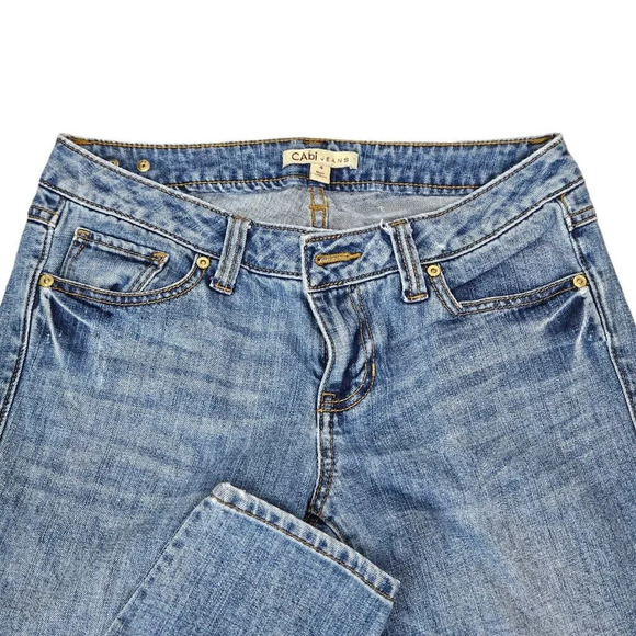 Cabi Low Rise Straight Leg Medium Wash Jeans 5 Pocket Size 4 - Picture 3 of 12